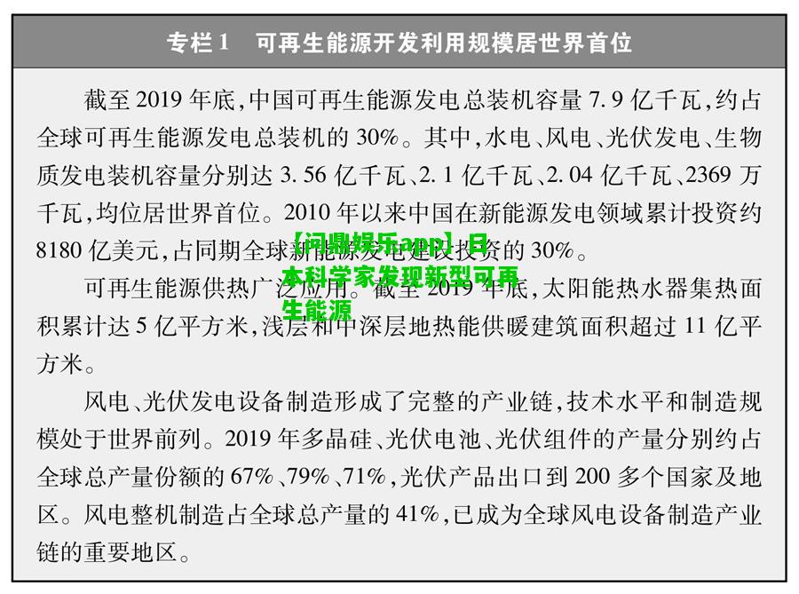 【问鼎娱乐app】日本科学家发现新型可再生能源  第2张
